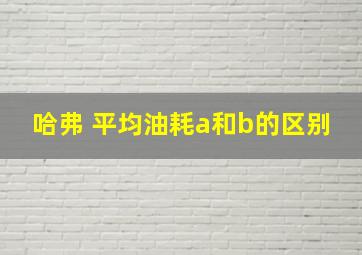 哈弗 平均油耗a和b的区别